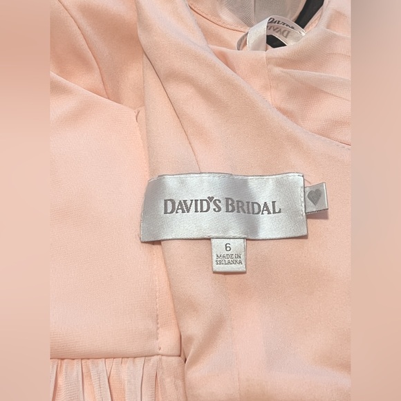 David’s Bridal short mesh bridesmaid dress with cowl back. Bellini size 6 - Picture 5 of 5